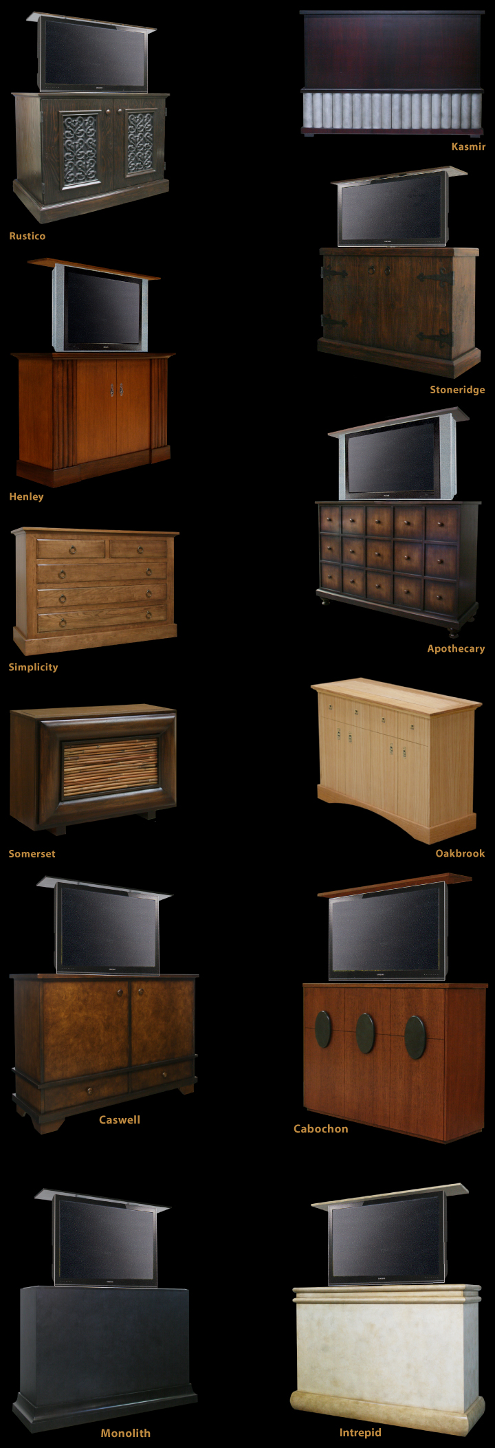 Modern TV Lift Cabinets, Asian TV Lift Cabinets, TV Lift Cabinet Trunks