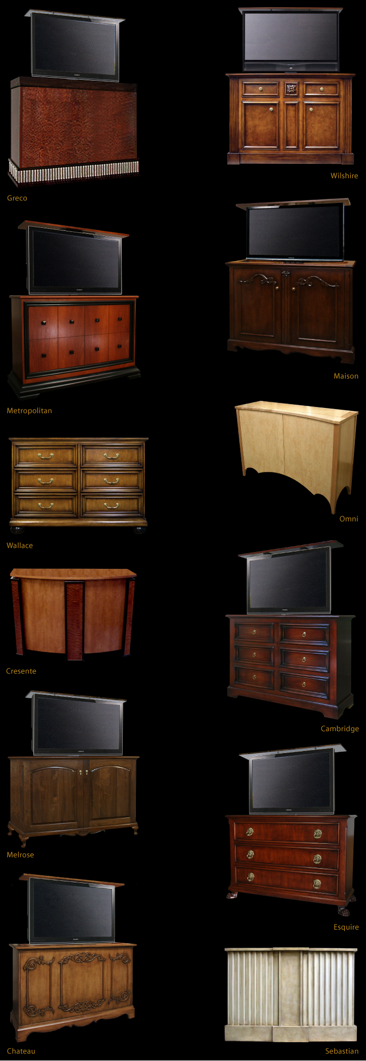  Neo-clasic TV Lift Cabinets, French TV Lift Cabinets, ContemporaryTV Lift Cabinets, 
Traditional TV Lift Cabinets